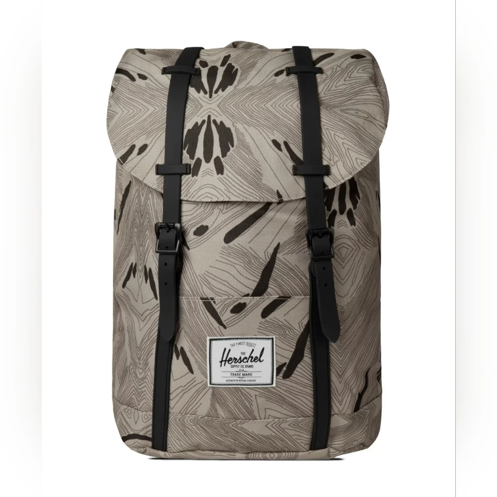 Herschel Supply Co. Tan Geo/Black Rubber Retreat Backpack